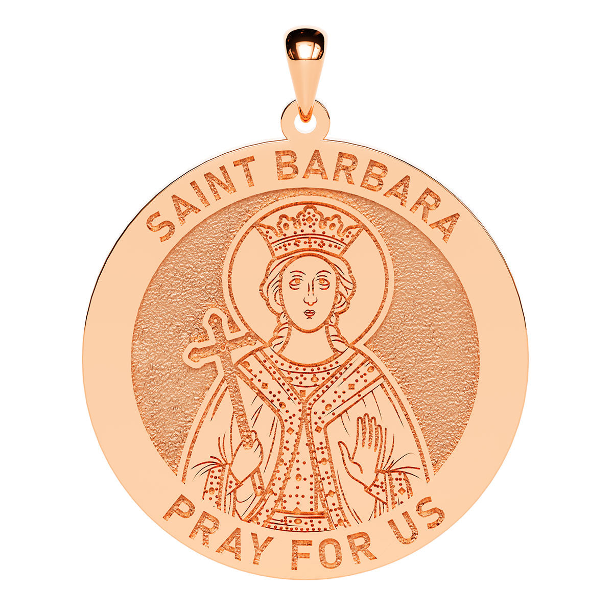 Saint Barbara Round Religious Medal