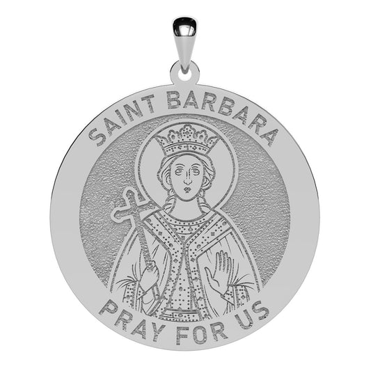 Saint Barbara Round Religious Medal