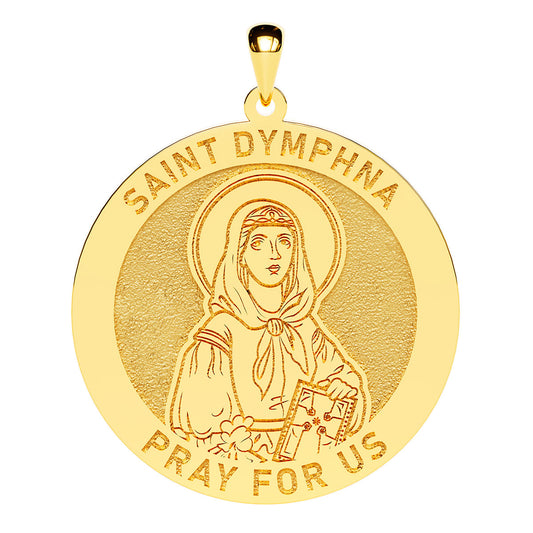 Saint Dymphna Round Religious Medal
