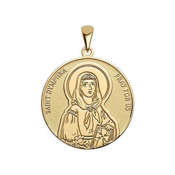 Saint Dymphna Round Religious Medal – Stakora