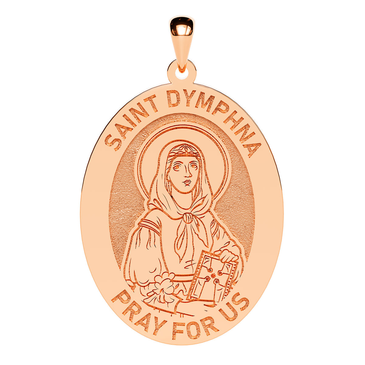 Saint Dymphna Oval Religious Medal
