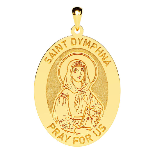Saint Dymphna Oval Religious Medal