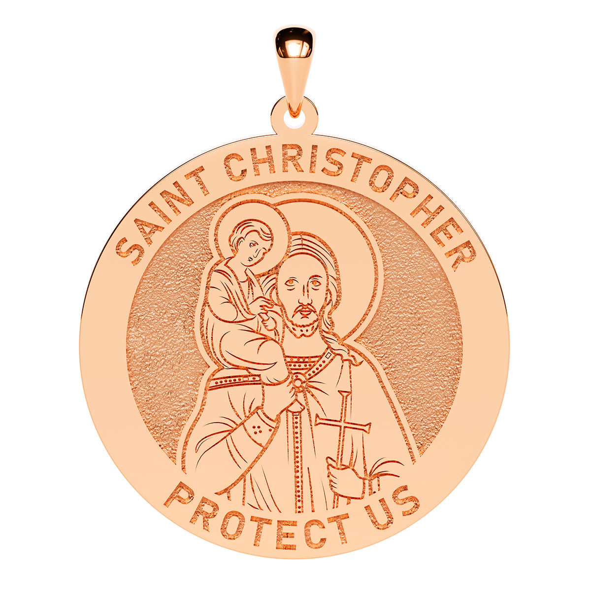 Saint Christopher Icon Round Religious Medal