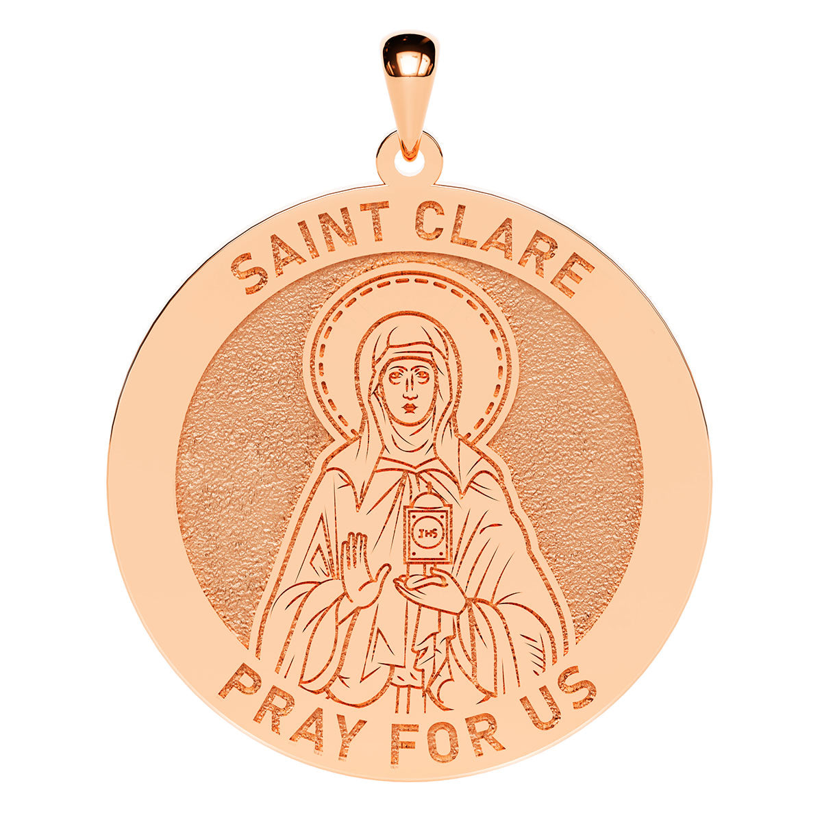 Saint Clare Round Religious Medal
