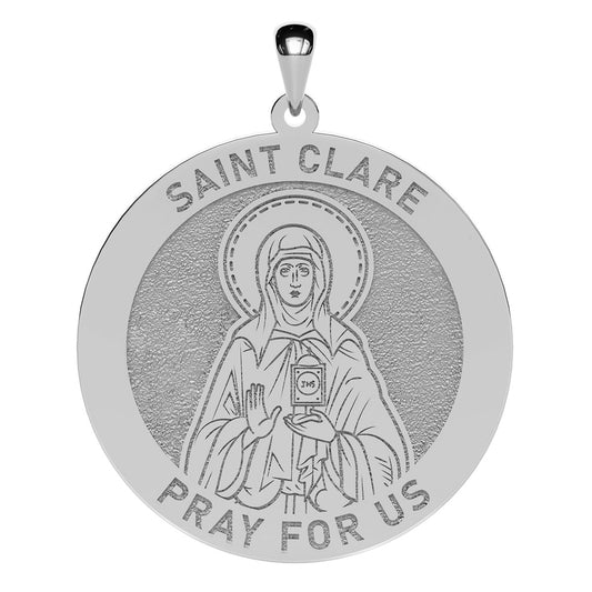 Saint Clare Round Religious Medal