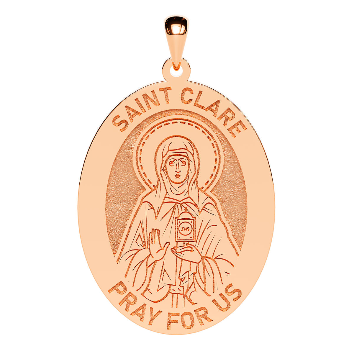 Saint Clare Oval Religious Medal