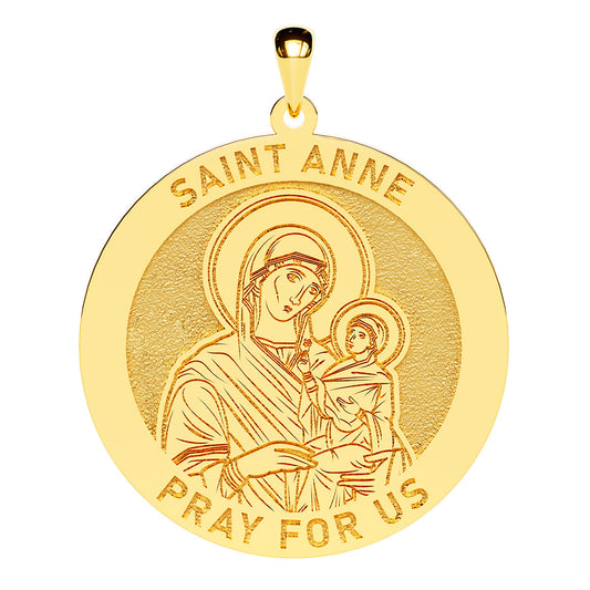 Saint Anne Round Religious Medal