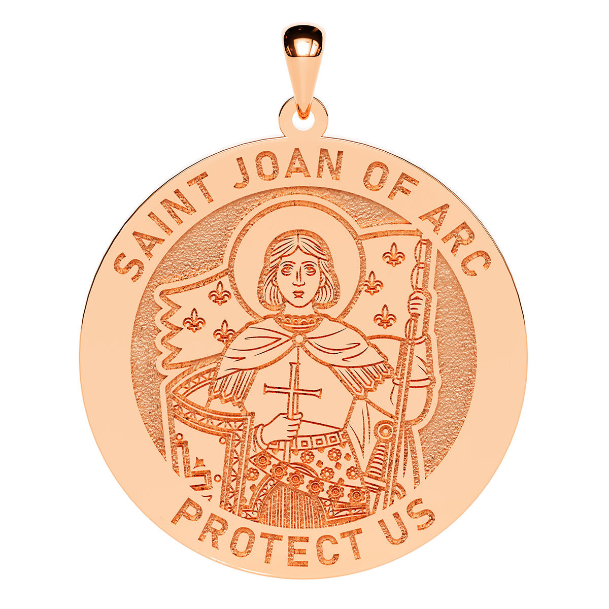 Saint Joan of Arc Icon Round Religious Medal