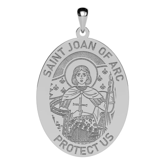 Saint Joan of Arc Icon Oval Religious Medal