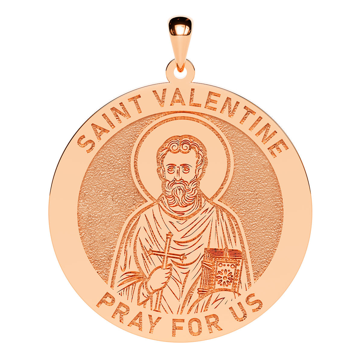 Saint Valentine Round Religious Medal