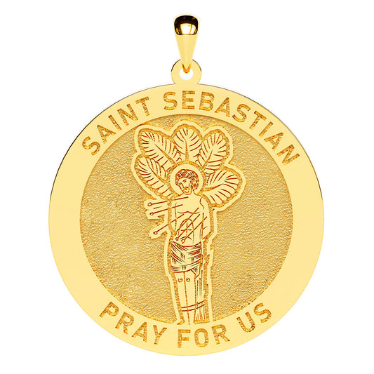 Saint Sebastian Round Religious Medal