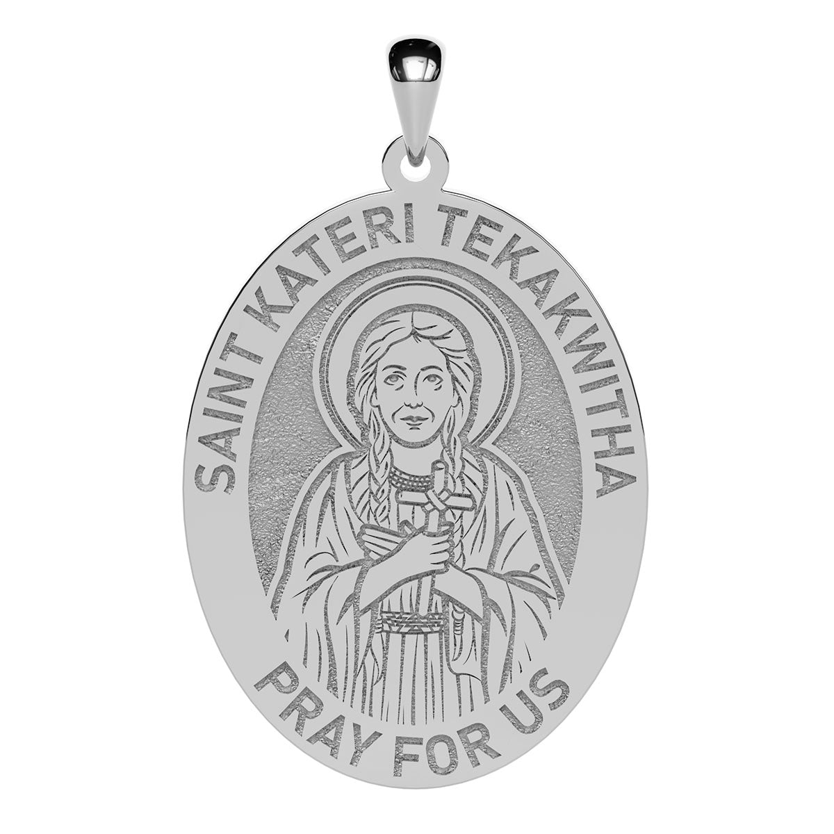 Saint Kateri Tekakwitha Oval Religious Medal