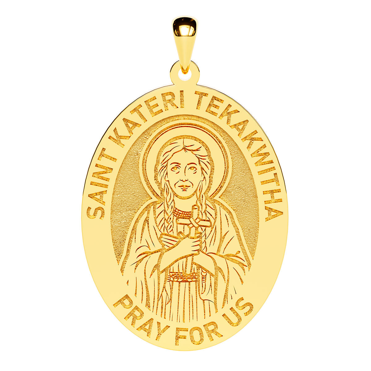 Saint Kateri Tekakwitha Oval Religious Medal
