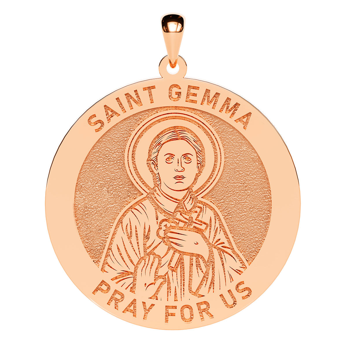 Saint Gemma Round Religious Medal