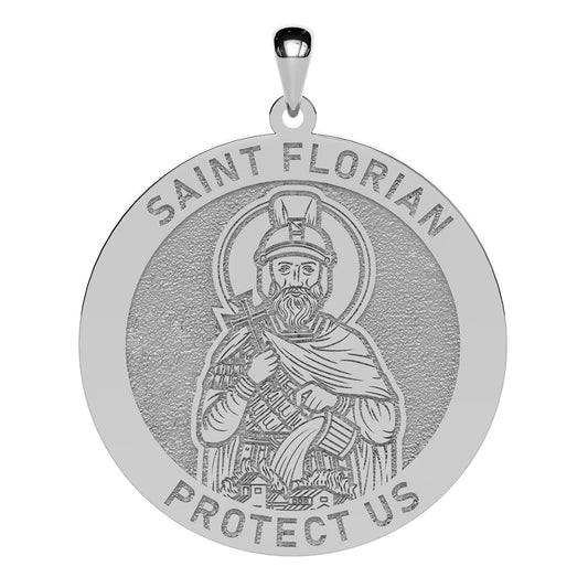 Saint Florian Round Religious Medal