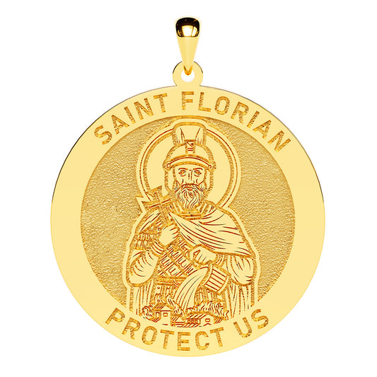 Saint Florian Round Religious Medal