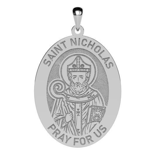 Saint Nicholas Oval Religious Medal
