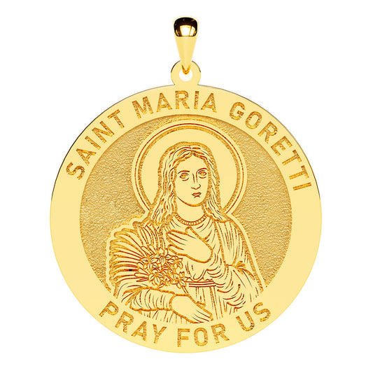 Saint Maria Goretti Round Religious Medal