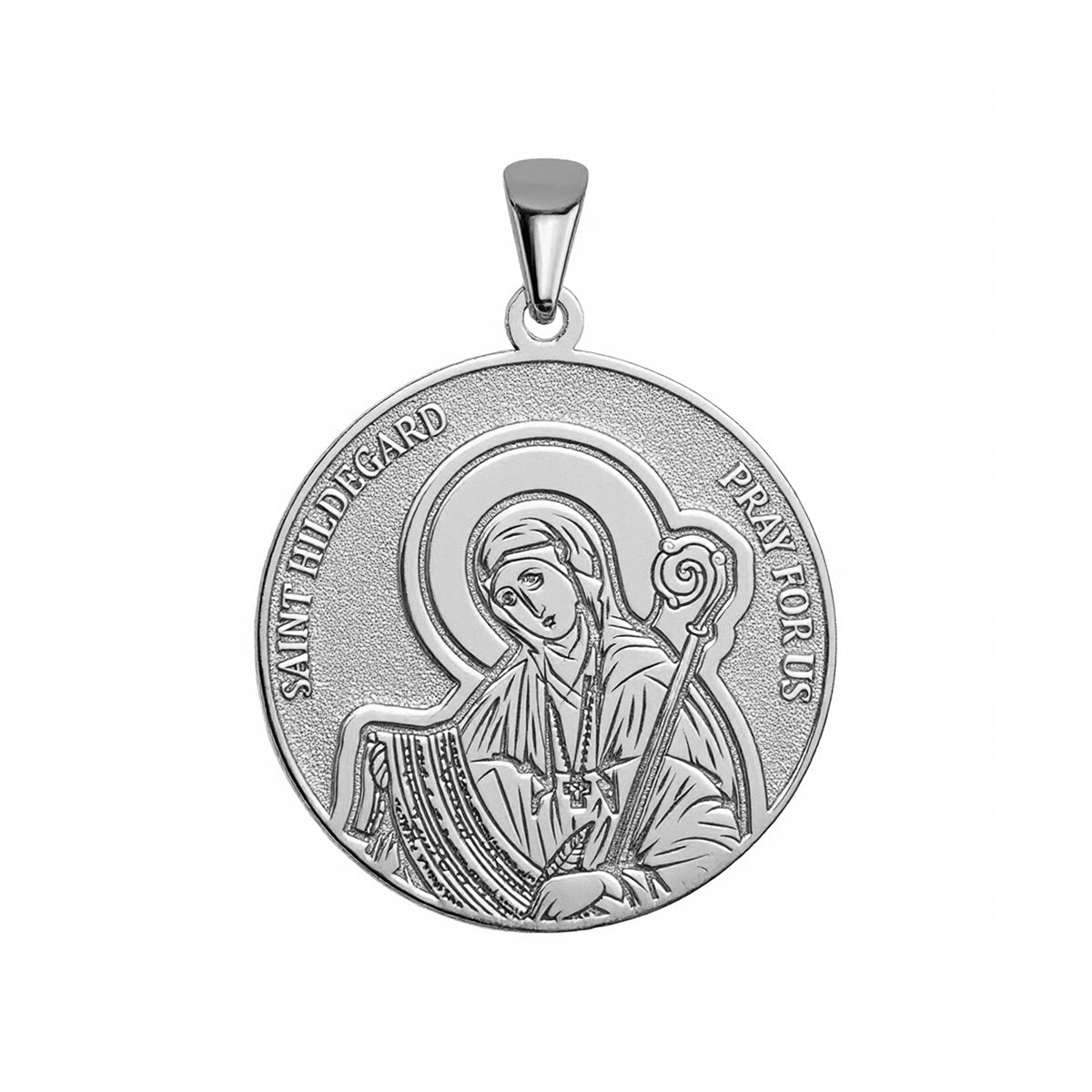 Saint Hildegard Round Religious Medal – Stakora
