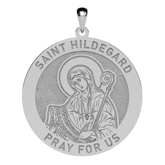Saint Hildegard Round Religious Medal