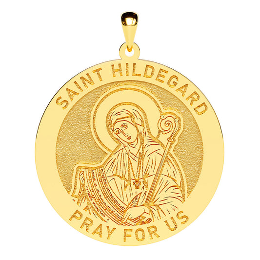 Saint Hildegard Round Religious Medal