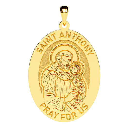 Saint Anthony Icon Oval Religious Medal