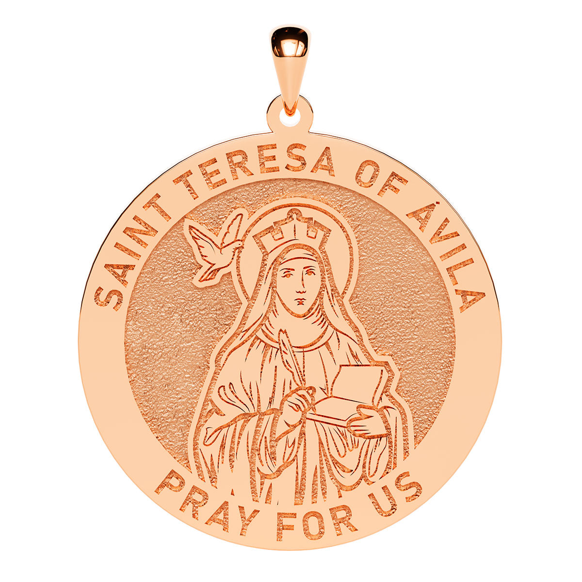 Saint Teresa of Avila Round Religious Medal