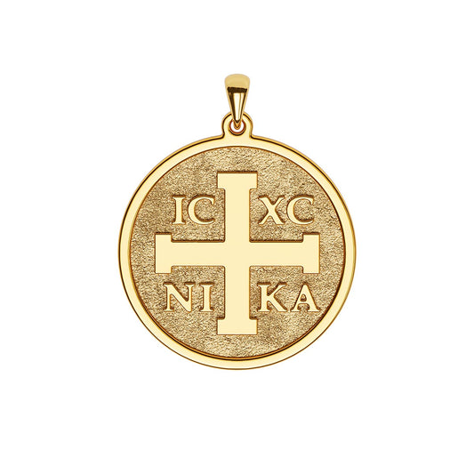 Men's Greek Cross Disc Necklace
