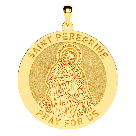 Saint Peregrine Round Religious Medal