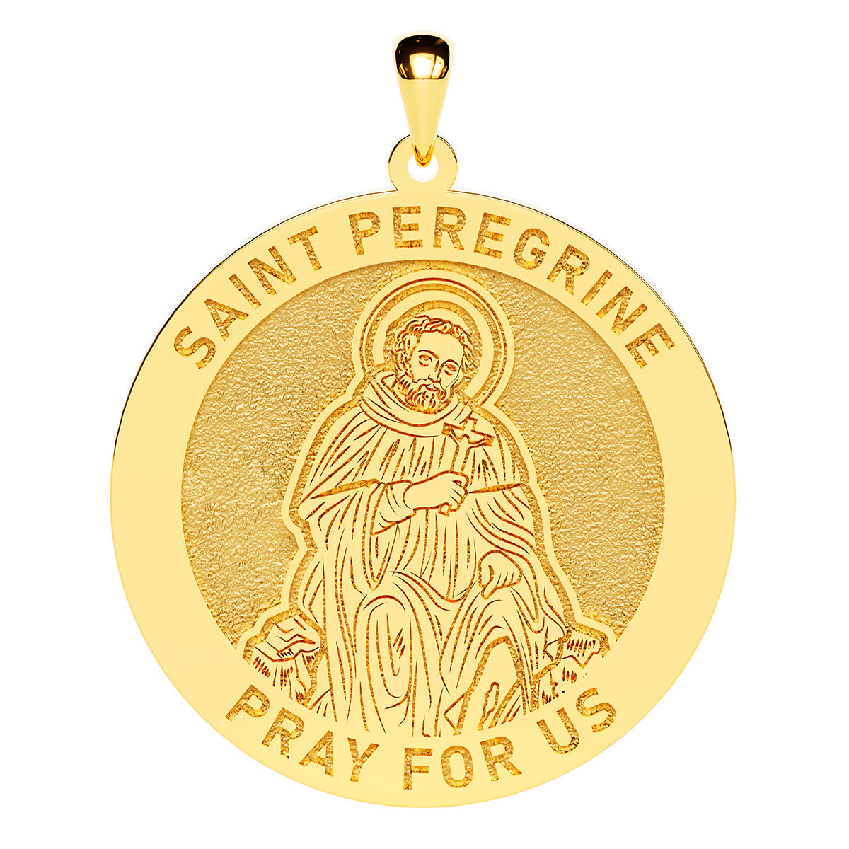 Saint Peregrine Round Religious Medal