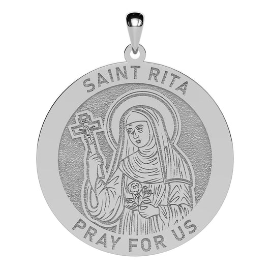 Saint Rita Round Religious Medal