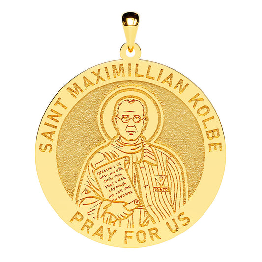 Saint Maximillian Kolbe Round Religious Medal