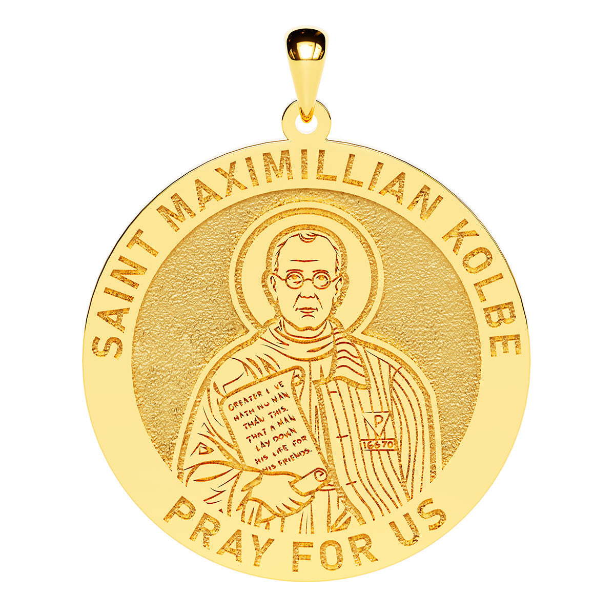 Saint Maximillian Kolbe Round Religious Medal