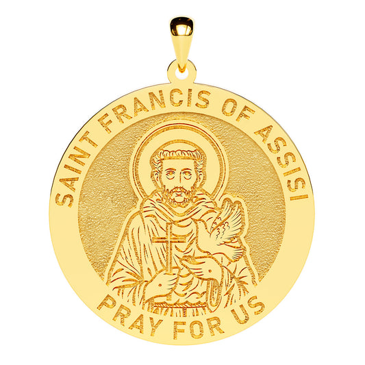 Saint Francis of Assisi Round Religious Medal