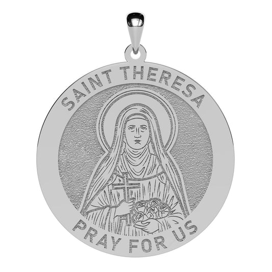 Saint Theresa Round Religious Medal