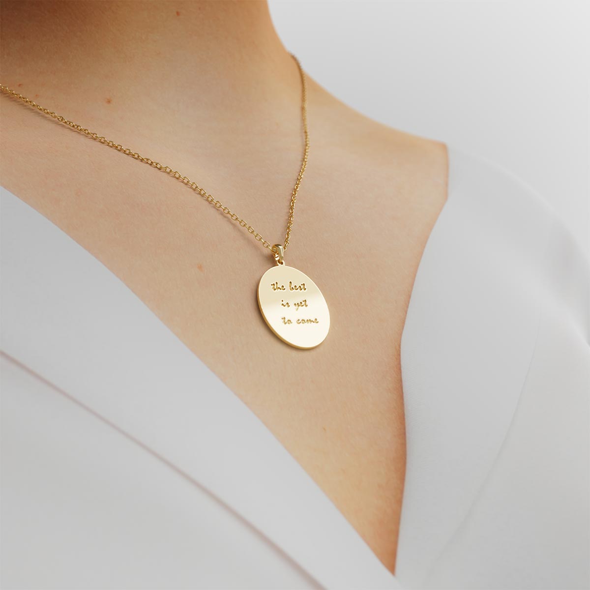 Personalized Oval Necklace with Engraving