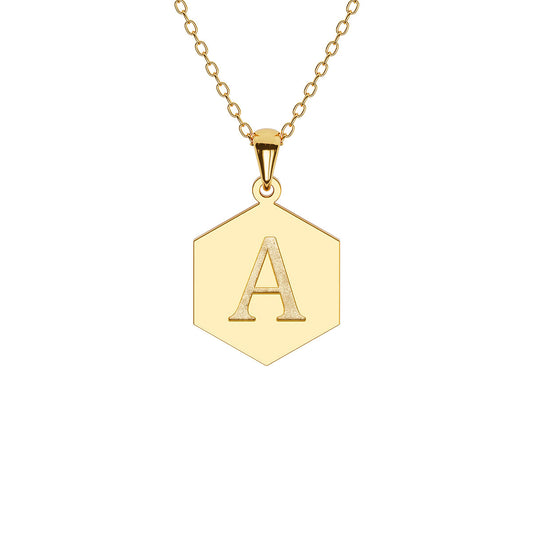 Hexagonal Personalized Initial Necklace