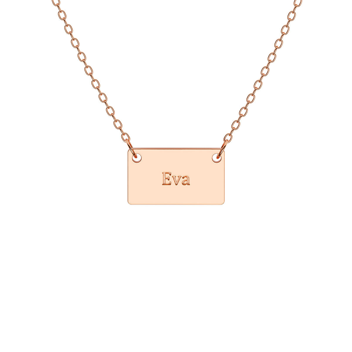 Mini Rectangular Necklace with Name Engraving