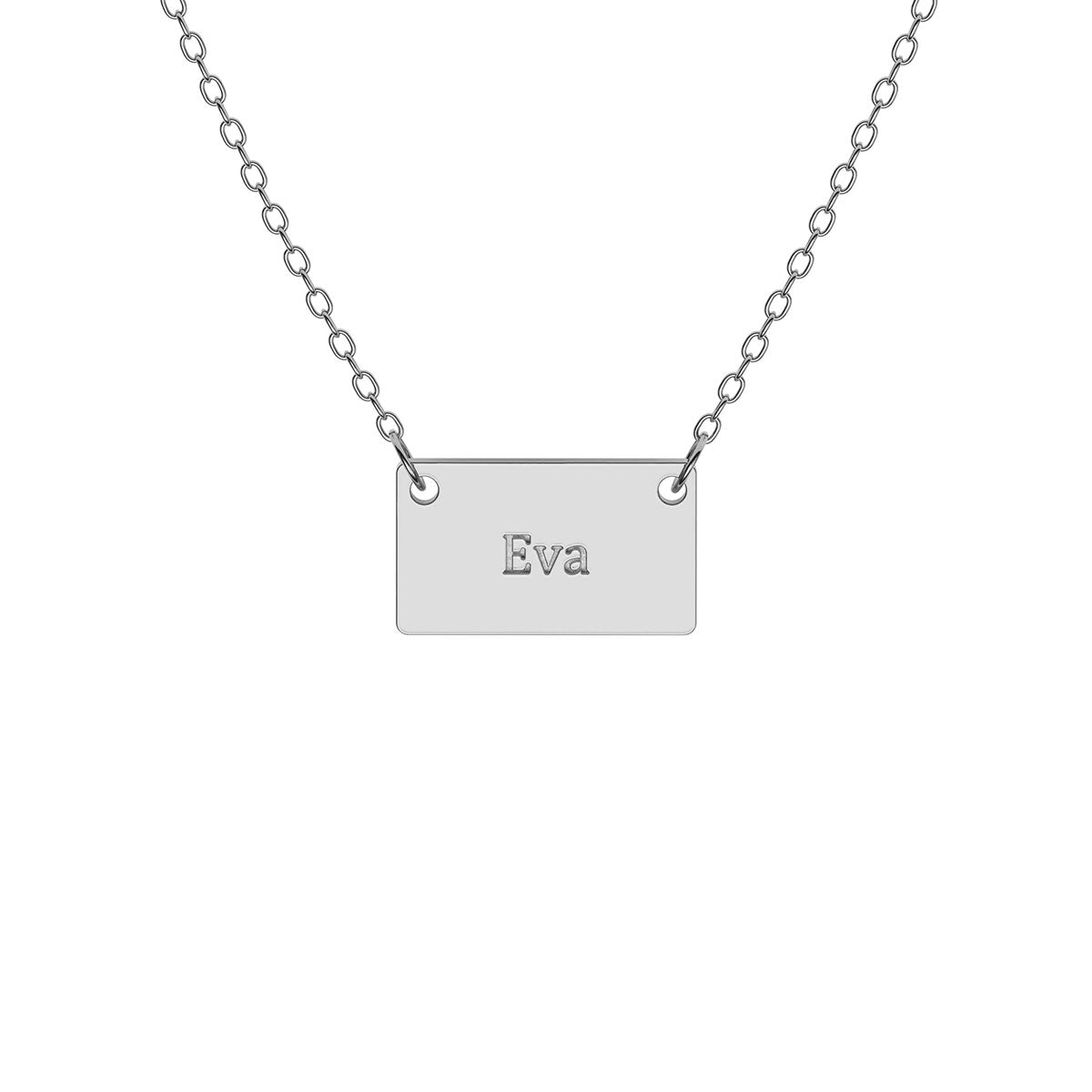 Mini Rectangular Necklace with Name Engraving