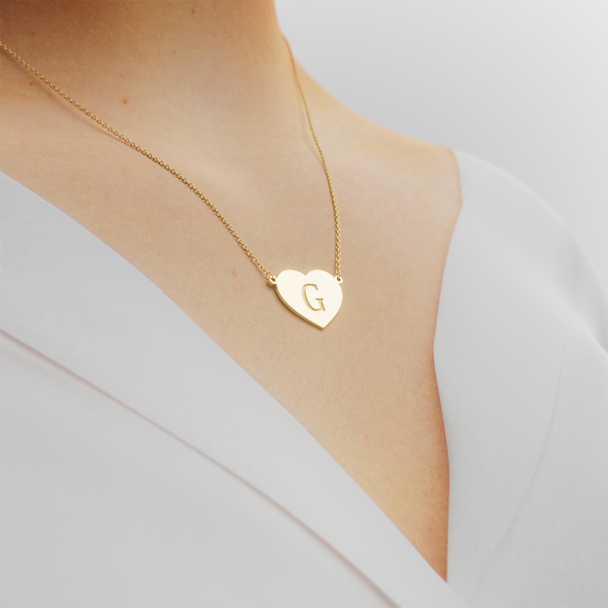 Personalized Initial Heart Necklace