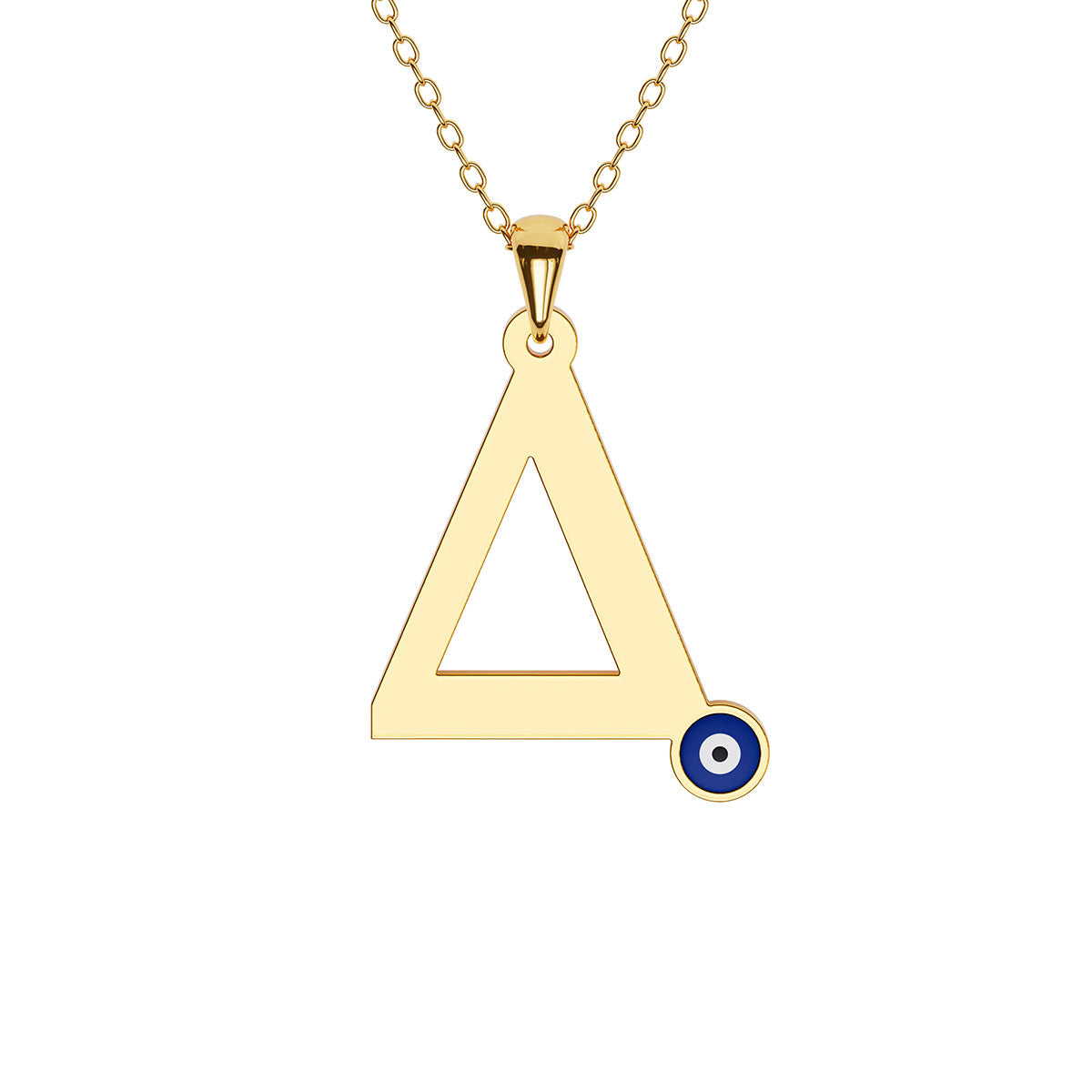 Greek Initial with Evil Eye Necklace