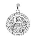 Saint Helen (Eleni) Sculpted Small Pavé Round Medal