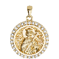 Saint Helen (Eleni) Sculpted Small Pavé Round Medal