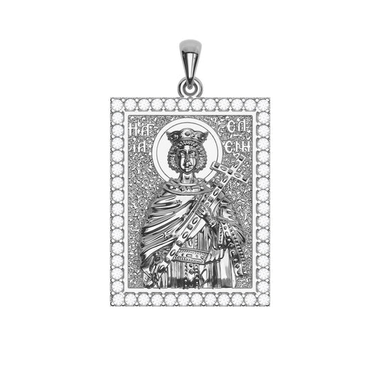 Saint Helen (Eleni) Sculpted Pavé Tag Medal