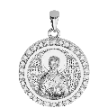Saint Nicholas Sculpted Small Pavé Round Medal