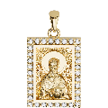 Saint Nicholas Sculpted Small Pavé Tag Medal