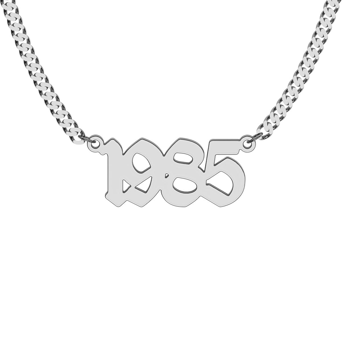 Personalized Year Necklace in Bold Gothic Font