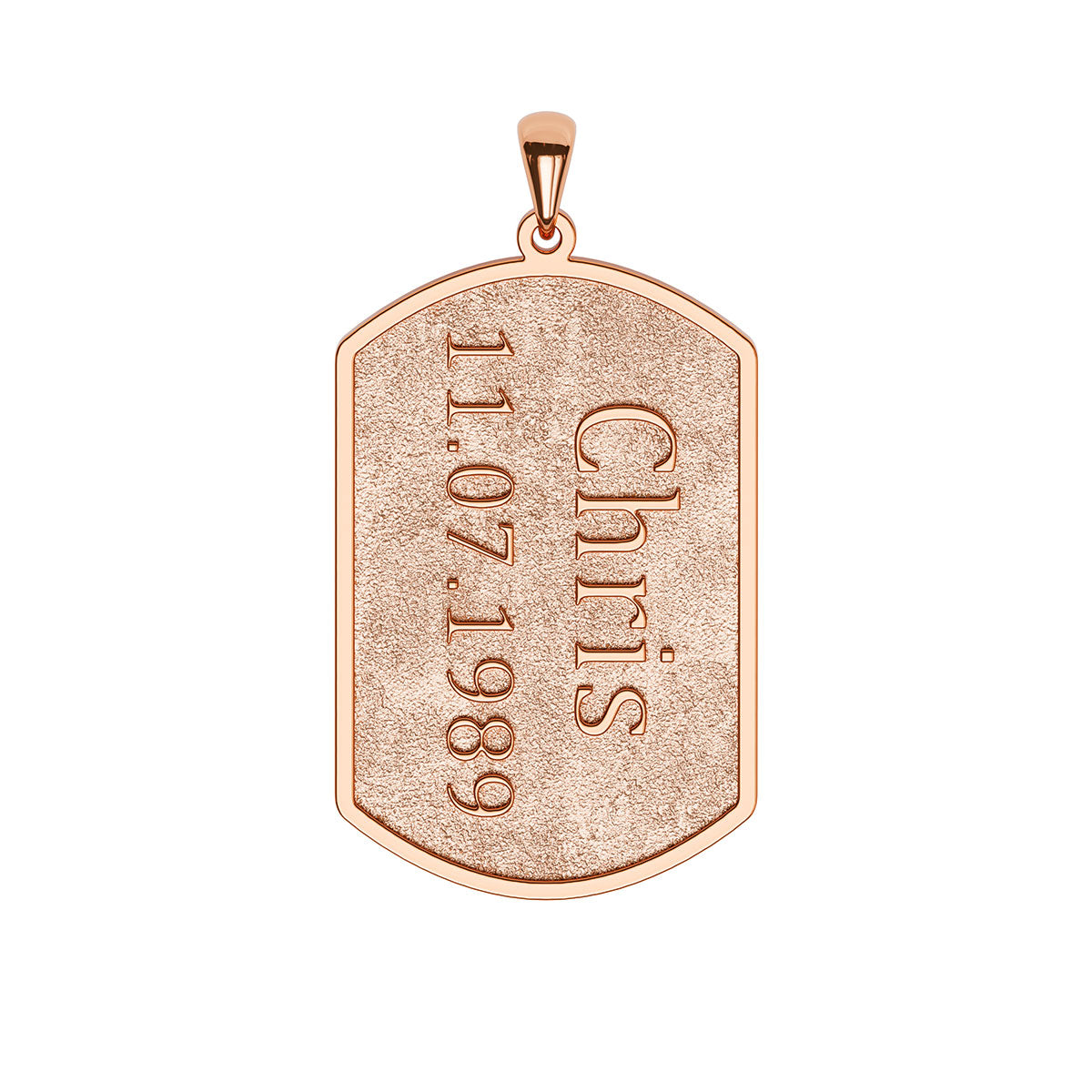 Personalized Men's Stamped Dog Tag Necklace