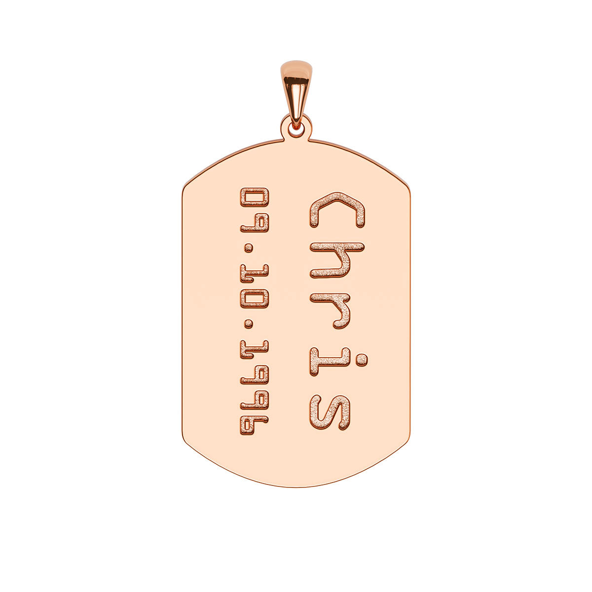 Personalized Men's Dog Tag Necklace in Military Font