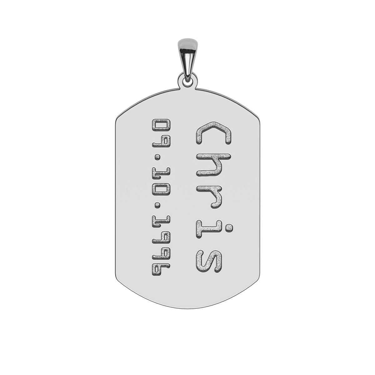 Personalized Men's Dog Tag Necklace in Military Font